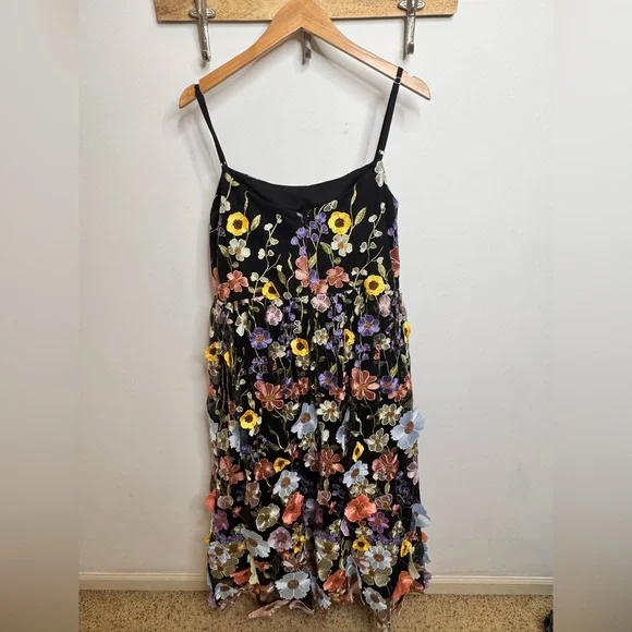 Azazie Atelier Nia Black And Multi Floral Midi Dress - Picture 7 of 10